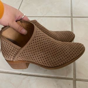 Lucky Brand leather perforated ankle booties 7